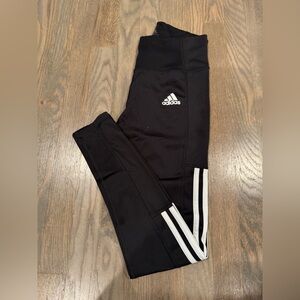 Adidas Women’s Black Joggers with White Stripes